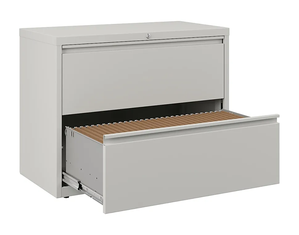 WorkPro® 36"W x 18-5/8"D Lateral 2-Drawer File Cabinet, Light Gray