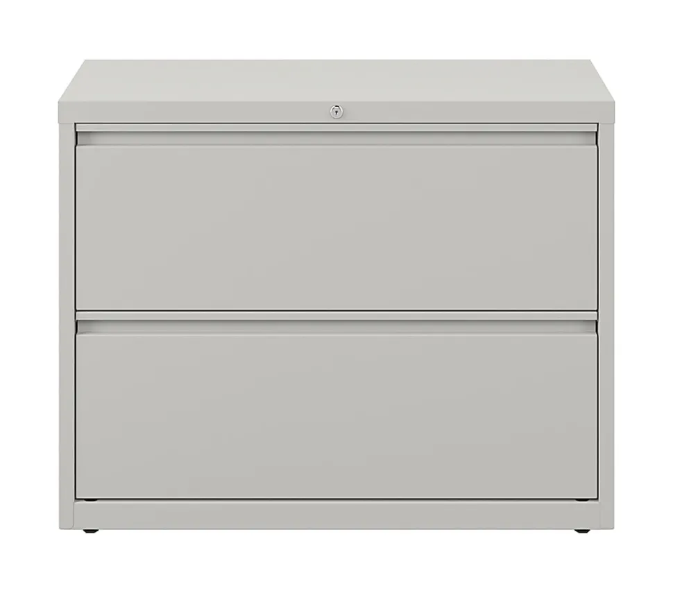 WorkPro® 36"W x 18-5/8"D Lateral 2-Drawer File Cabinet, Light Gray