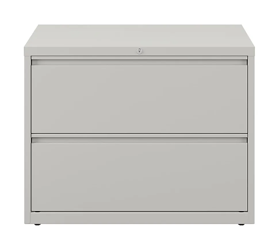 WorkPro® 36"W x 18-5/8"D Lateral 2-Drawer File Cabinet, Light Gray