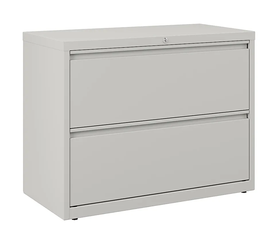 WorkPro® 36"W x 18-5/8"D Lateral 2-Drawer File Cabinet, Light Gray