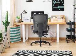 WorkPro® 9500XL Series Big & Tall Ergonomic Mesh/Premium Fabric Mid-Back Chair, Black/Cherry, BIFMA Compliant
