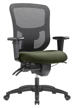WorkPro® 9500XL Series Big & Tall Ergonomic Mesh/Premium Fabric Mid-Back Chair, Black/Olive, BIFMA Compliant