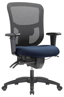 WorkPro® 9500XL Series Big & Tall Ergonomic Mesh/Premium Fabric Mid-Back Chair, Black/Navy, BIFMA Compliant