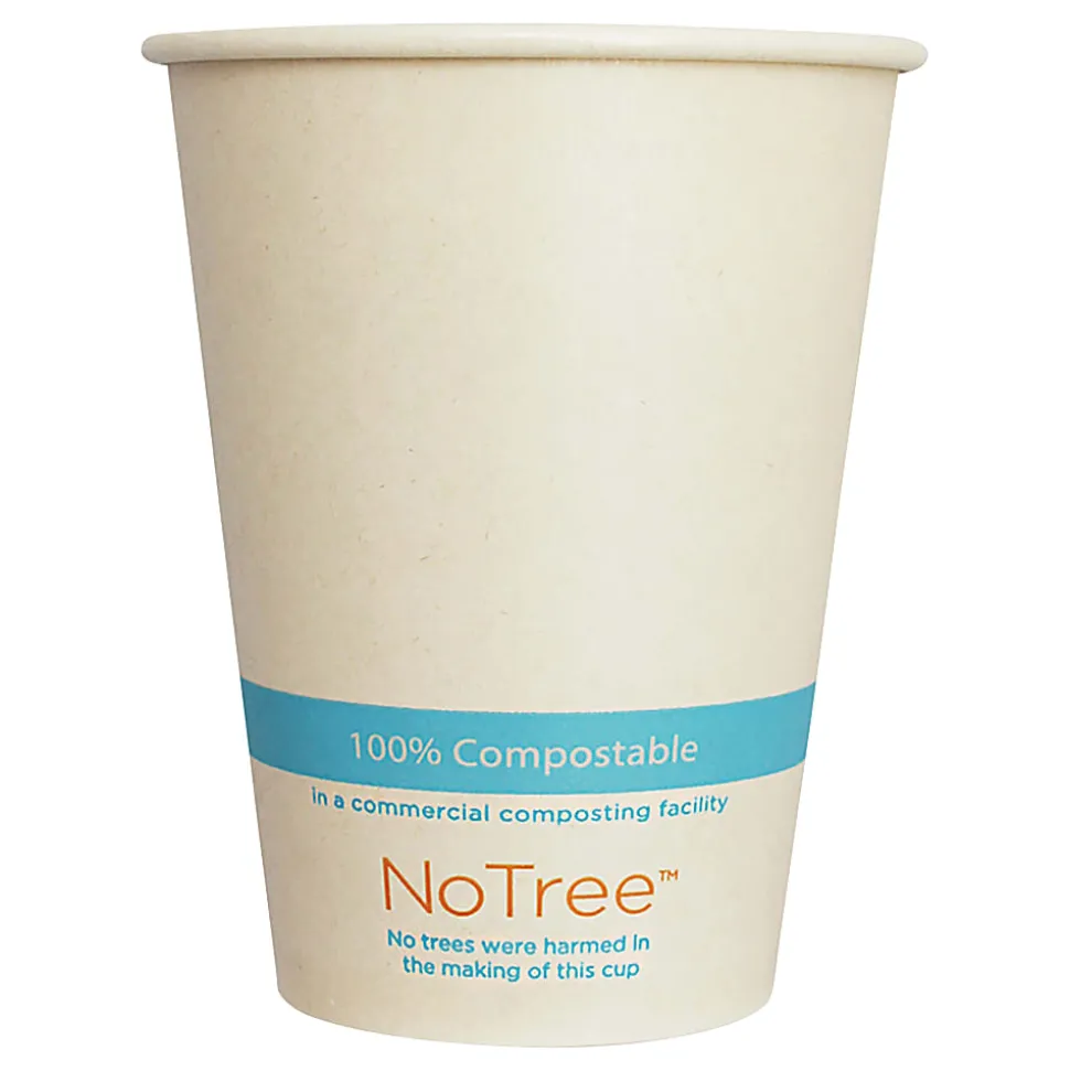 World Centric NoTree Paper Cold Cups, 12 Oz, Natural, Pack Of 1,000 Cups