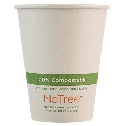 World Centric NoTree Paper Hot Cups, 8 Oz, Natural, Pack Of 1,000 Cups