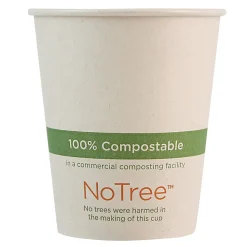 World Centric NoTree Paper Hot Cups, 6 Oz, Natural, Pack Of 1,000 Cups