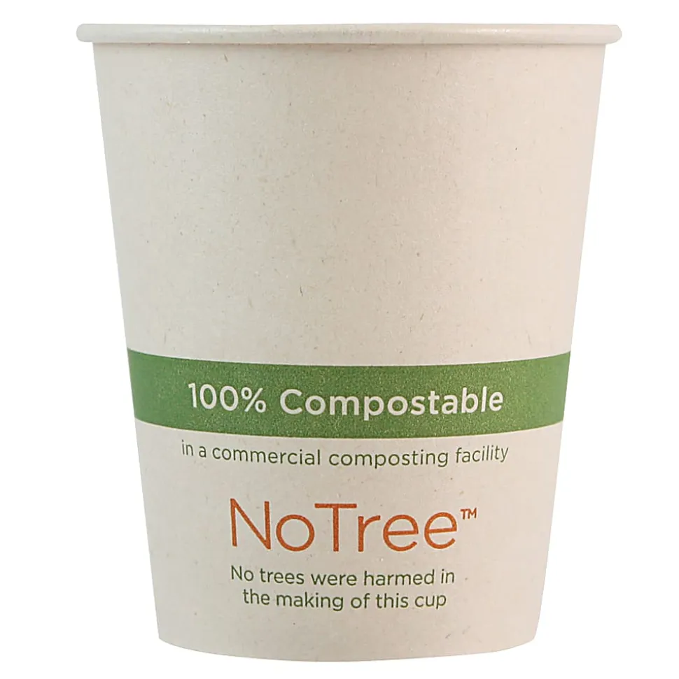 World Centric NoTree Paper Hot Cups, 6 Oz, Natural, Pack Of 1,000 Cups