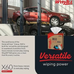 Wypall General Clean X60 Multi-Task Cleaning Cloths, 8-3/8