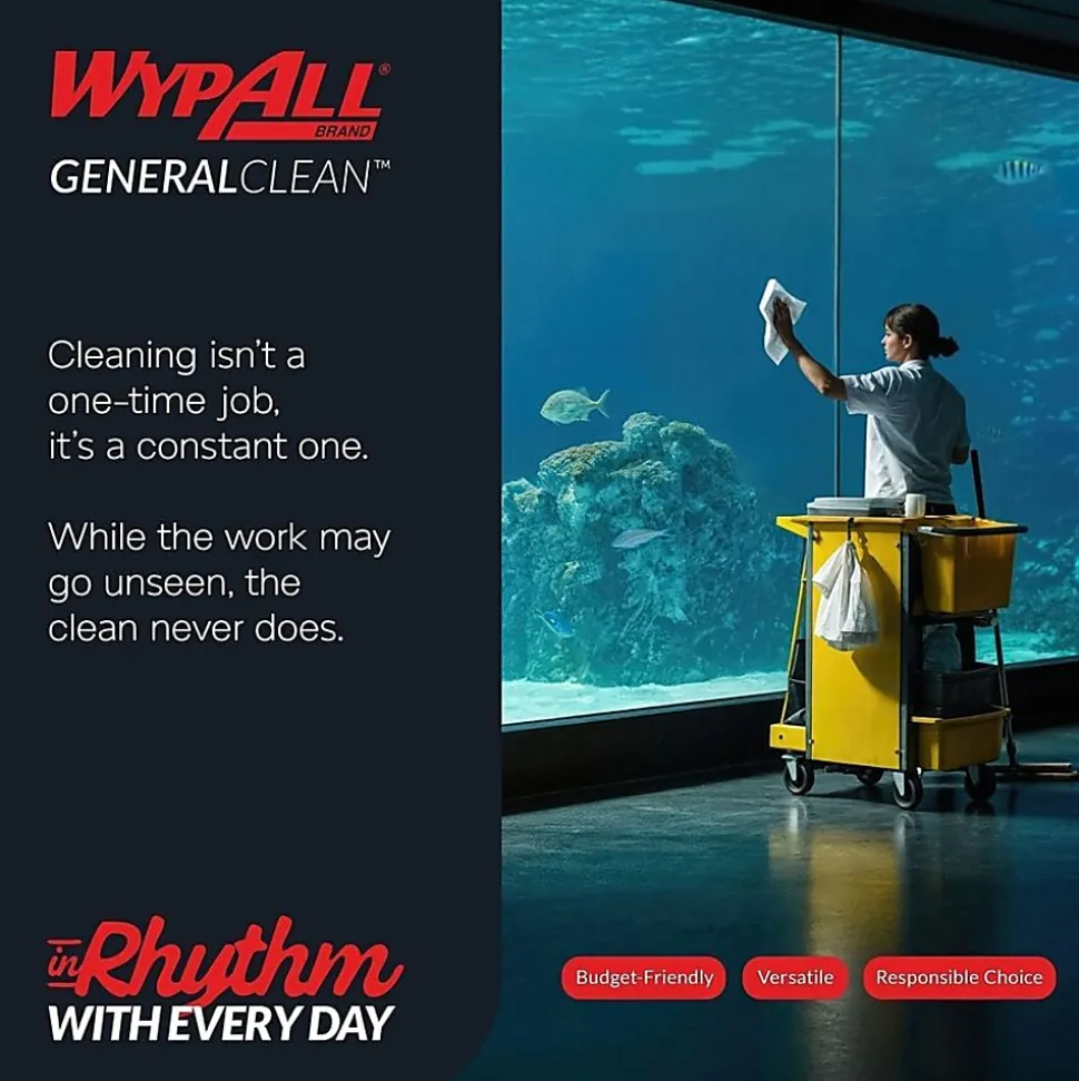 Wypall General Clean X60 Multi-Task Cleaning Cloths, 8-3/8" x 16-13/16", 118 Cloths Per Box, Carton Of 10 Boxes