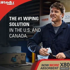 Wypall PowerClean X80 Heavy Duty Cloths - Brag Box - 11.10