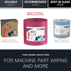 Wypall X80 Jumbo Wipes, 12 1/2" x 13 1/2", 455 Per Roll
