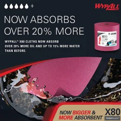 Wypall X80 Jumbo Wipes, 12 1/2