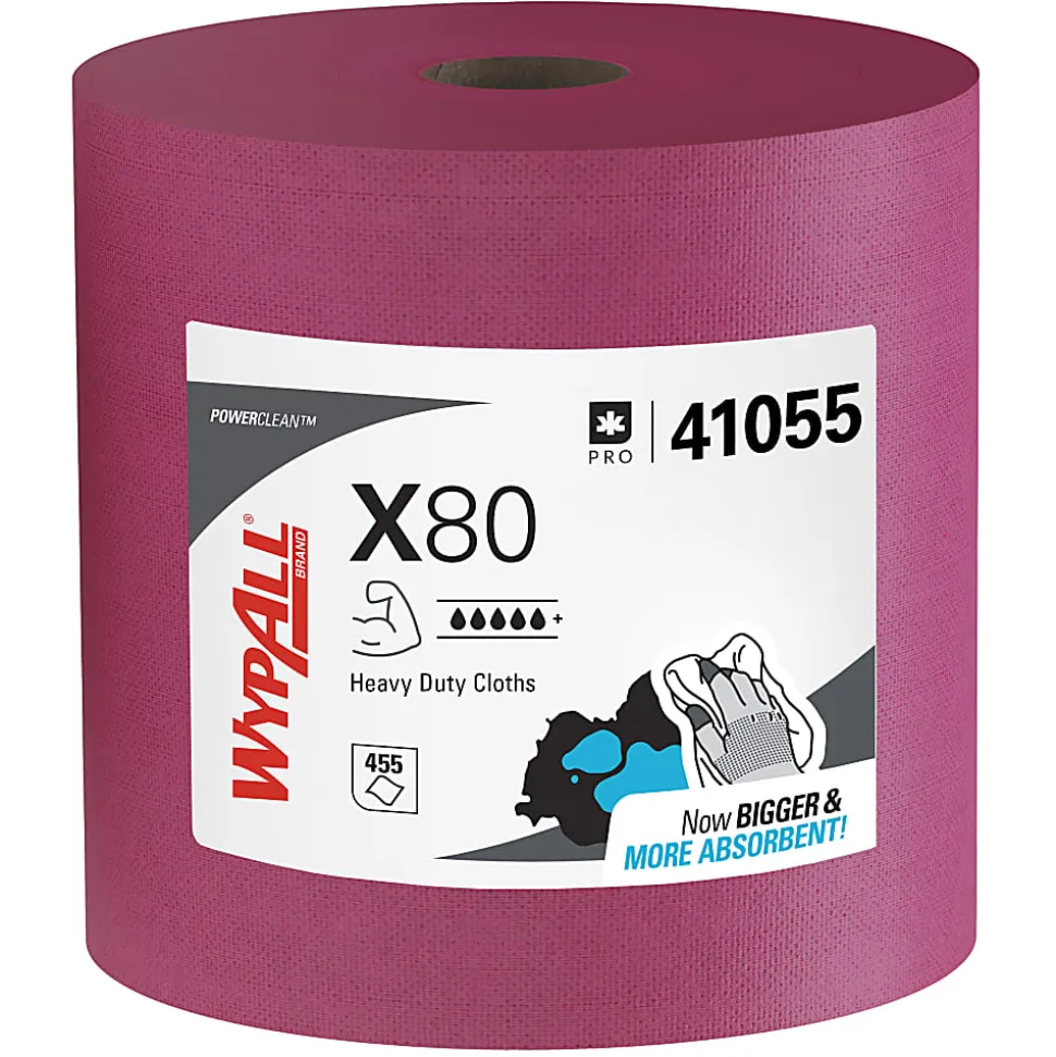 Wypall X80 Jumbo Wipes, 12 1/2" x 13 1/2", 455 Per Roll
