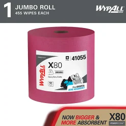 Wypall X80 Jumbo Wipes, 12 1/2