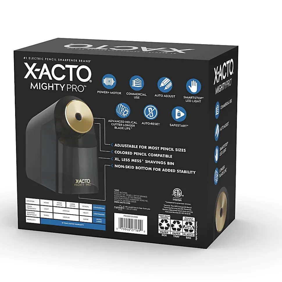 X-ACTO® Mighty Pro™ Electric Pencil Sharpener, Black