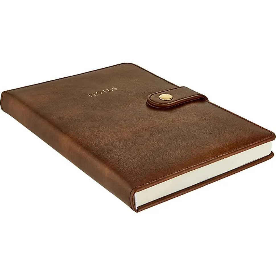 6x8 Deluxe Journal Brown PU w/ Snap Closure