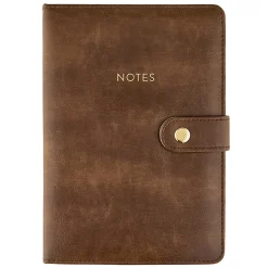 6x8 Deluxe Journal Brown PU w/ Snap Closure