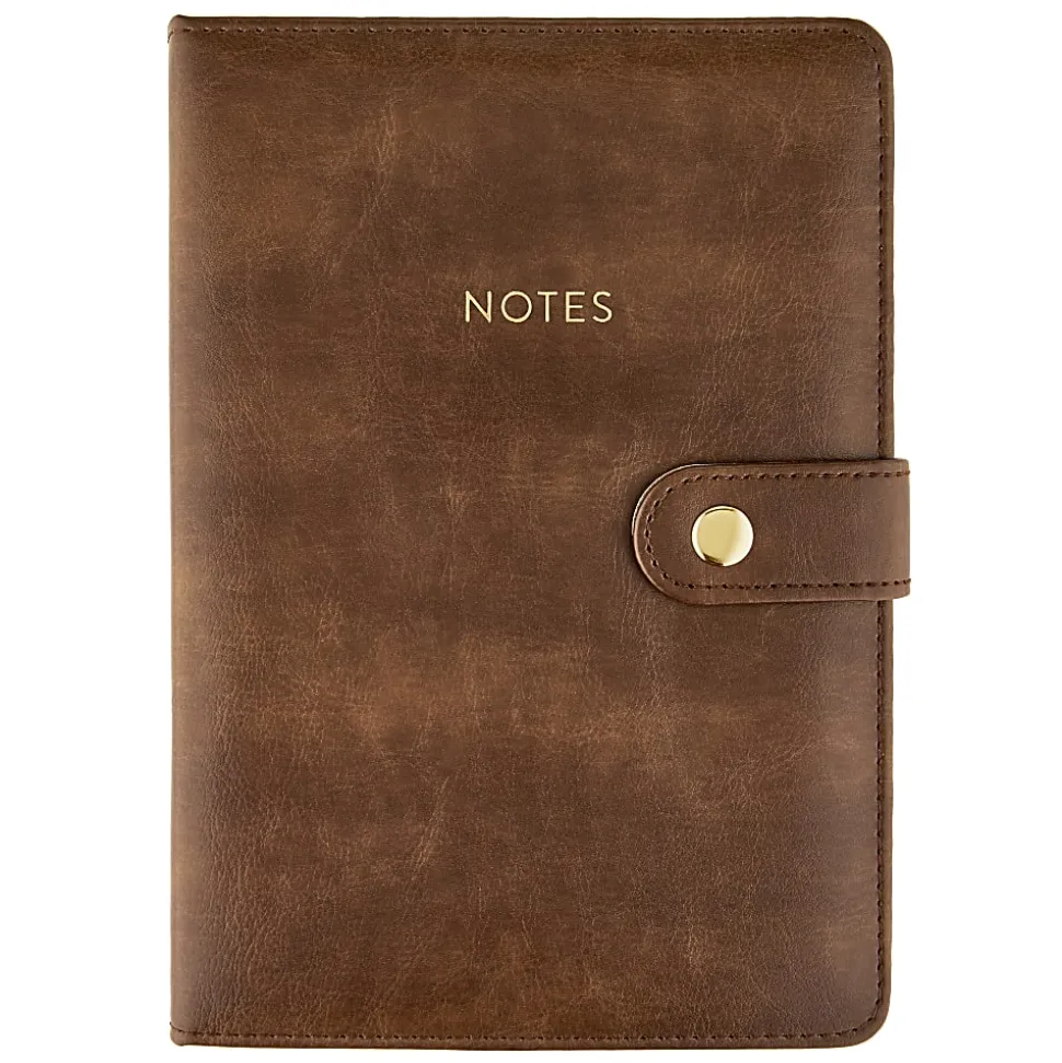 6x8 Deluxe Journal Brown PU w/ Snap Closure