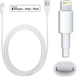4XEM 3ft 1m Lightning cable for Apple iPhone, iPad, iPod - MFI Certified - MFi Certified Lightning to USB data sync cable