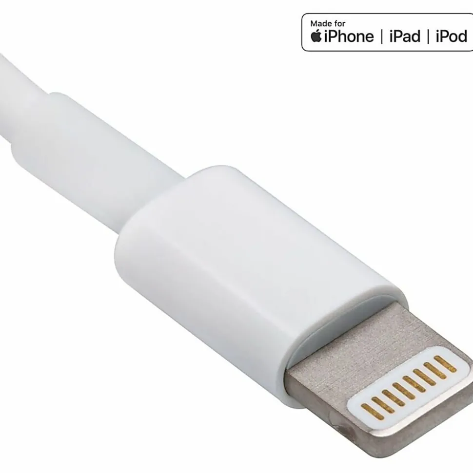 4XEM's 6ft 2m Lightning cable for Apple iPhone, iPad, iPod - MFI Certified - MFi Certified 6FT Lightning to USB data sync cable