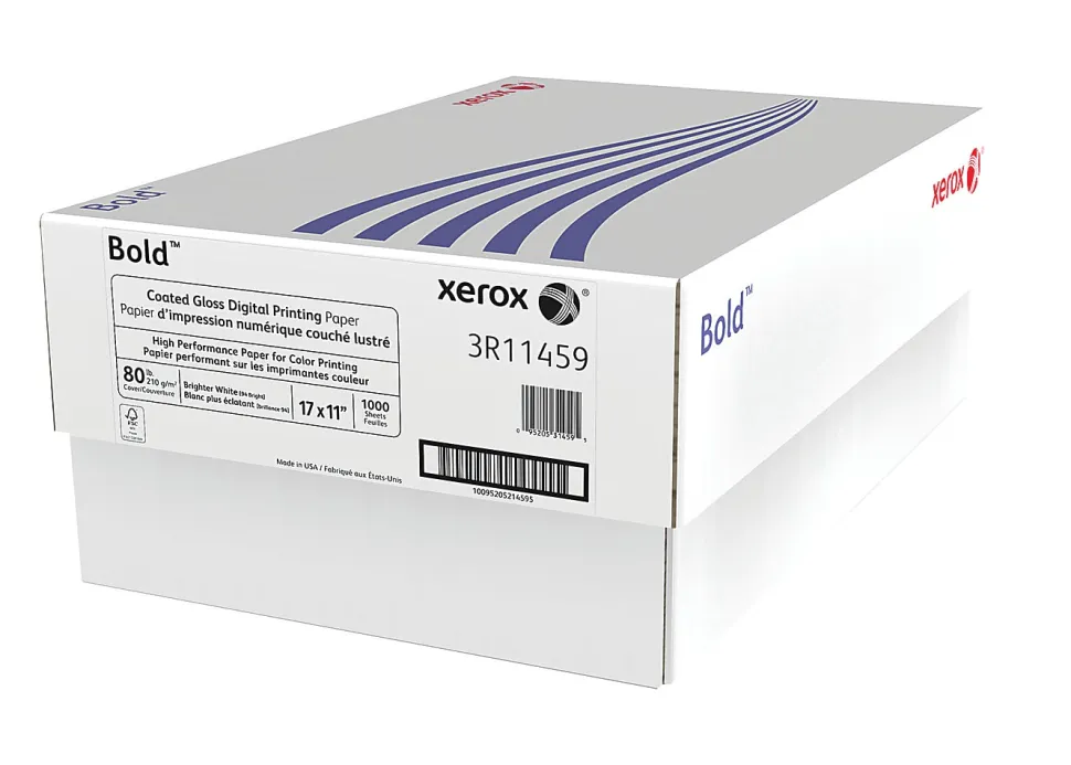 Xerox® Bold Digital™ Coated Gloss Printing Paper, 4 Reams, Ledger (11" x 17"), 94 Brightness, 80 Lb, FSC® Certified, 250 Sheets Per Ream