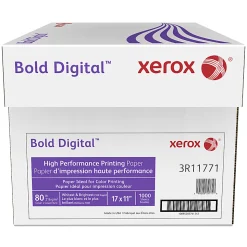 Xerox® Bold Digital™ Printing Paper, 4 Reams, Ledger Size (17"x11"), 100 (U.S.) Brightness, 80 Lb Cover (216 gsm), FSC® Certified, 250 Sheets Per Ream