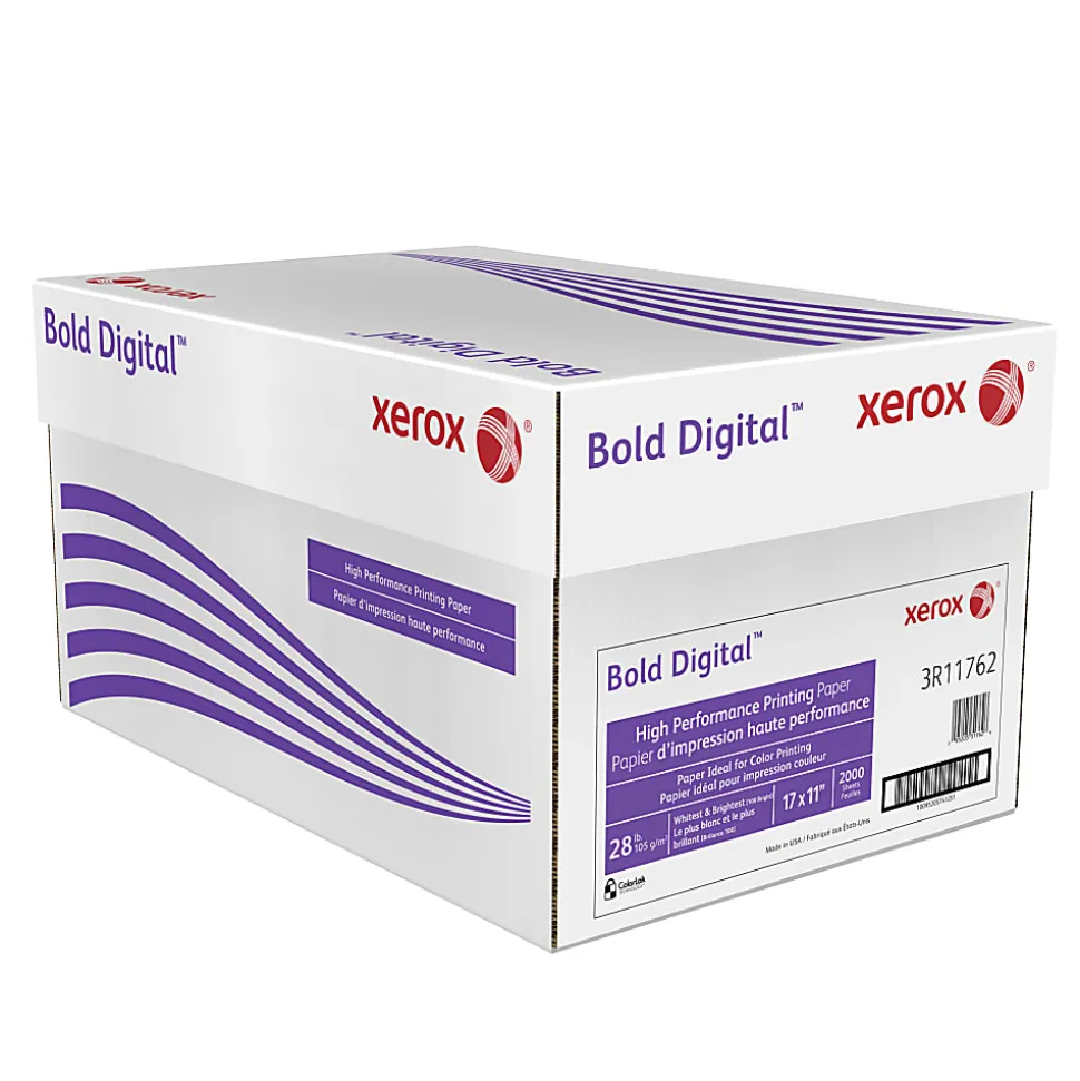 Xerox® Bold Digital® Printing Paper, 8 Reams, Letter Size (8 1/2" x 11"), 100 (U.S.) Brightness, 28 Lb, FSC® Certified, Ream Of 500 sheets