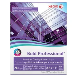 Xerox® Bold Professional Premium Quality Inkjet Or Laser Paper, 1 Ream, Letter Size, Ream Of 500 Sheets, 24 Lb, 98 Brightness - 3R13038