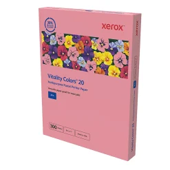 Xerox® Vitality Colors®20 Multipurpose Pastel Printer Paper, 1 Ream, 300 Sheets Per Ream, Pink, Letter Size, 20 lb.