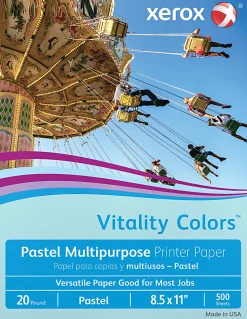 Xerox® Vitality Colors™ Multi-Use Printer & Copy Paper, 1 Ream, Blue, Letter (8.5" x 11"), 500 Sheets Per Ream, 20 Lb, 30% Recycled
