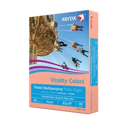 Xerox® Vitality Colors™ Multi-Use Printer & Copy Paper, 1 Ream, Salmon, Letter (8.5" x 11"), 500 Sheets Per Ream, 20 Lb, 30% Recycled