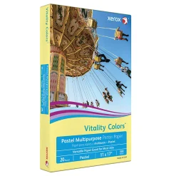 Xerox® Vitality Colors™ Multi-Use Printer & Copy Paper, 1 Ream, Yellow, Ledger (11" x 17"), 500 Sheets Per Ream, 20 Lb, 30% Recycled