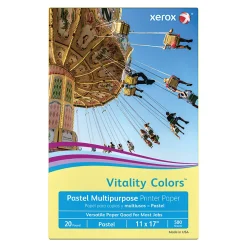 Xerox® Vitality Colors™ Multi-Use Printer & Copy Paper, 1 Ream, Yellow, Ledger (11
