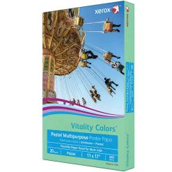 Xerox® Vitality Colors™ Multi-Use Printer & Copy Paper, 1 Ream, Green, Ledger (11