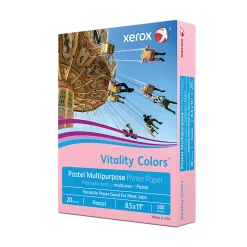 Xerox® Vitality Colors™ Multi-Use Printer & Copy Paper, 1 Ream, Pink, Letter (8.5" x 11"), 500 Sheets Per Ream, 20 Lb, 30% Recycled