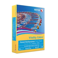 Xerox® Vitality Colors™ Pastel Plus Color Multi-Use Printer & Copy Paper, 1 Ream, Goldenrod, Letter (8.5" x 11"), 500 Sheets/Ream, 24 Lb