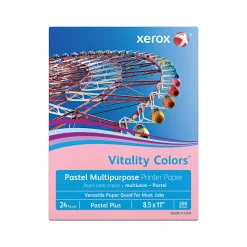 Xerox® Vitality Colors™ Pastel Plus Color Multi-Use Printer & Copy Paper, 1 Ream, Pink, Letter (8.5" x 11"), 500 Sheets Per Ream, 24 Lb, 30% Recycled