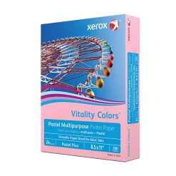 Xerox® Vitality Colors™ Pastel Plus Color Multi-Use Printer & Copy Paper, 1 Ream, Pink, Letter (8.5" x 11"), 500 Sheets Per Ream, 24 Lb, 30% Recycled