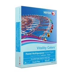 Xerox® Vitality Colors™ Pastel Plus Color Multi-Use Printer & Copy Paper, 1 Ream, Blue, Letter (8.5" x 11"), 500 Sheets Per Ream, 24 Lb, 30% Recycled
