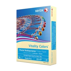 Xerox® Vitality Colors™ Pastel Plus Color Multi-Use Printer & Copy Paper, 1 Ream, Ivory, Letter (8.5" x 11"), 500 Sheets Per Ream, 24 Lb, 30% Recycled