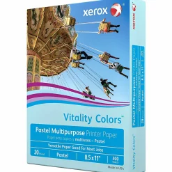 Xerox® Vitality Colors™ Pastel Multi-Use Printer & Copy Paper, 10 Reams, Gray, Letter (8.5" x 11"), 5000 Sheets Per Case, 20 Lb, 30% Recycled