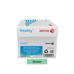 Xerox® Vitality™ Pastel Color Multi-Use Printer & Copy Paper, 10 Reams, Green, Letter Size, 5000 Sheets Per Case, 20 Lb, 30% Recycled - 3R11051-CT