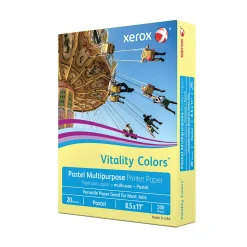 Xerox® Vitality™ Pastel Color Multi-Use Printer & Copy Paper, 400 Reams, Yellow, Letter (8.5" x 11"), 200000 Sheets Per Pallet, 20 Lb