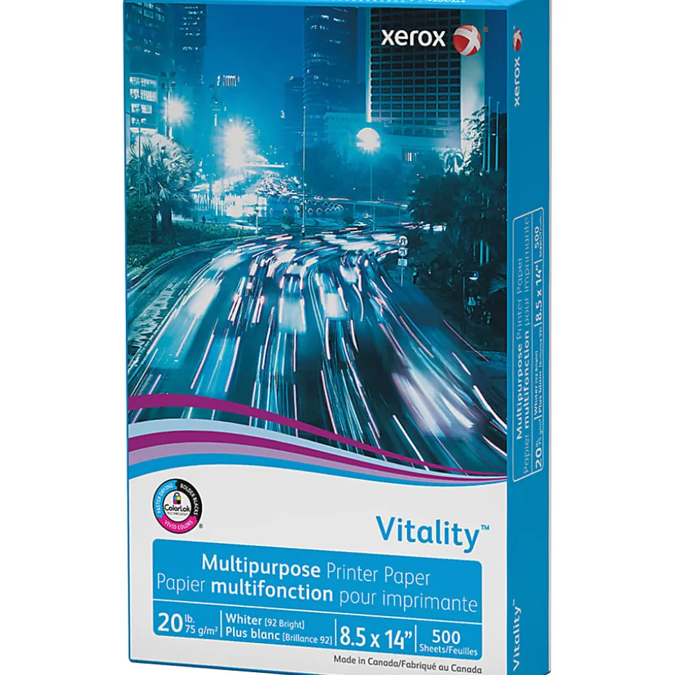 Xerox® Vitality™ Printer & Copy Paper, 10 Reams, White, Legal (8.5" x 14"), 5000 Sheets Per Case, 20 Lb, 92 Brightness
