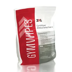 2XL GymWipes Antibacterial Towelettes Bucket Refill, 8” x 6”, Citrus Scent, 700 Sheets Per Container, Set Of 4 Containers