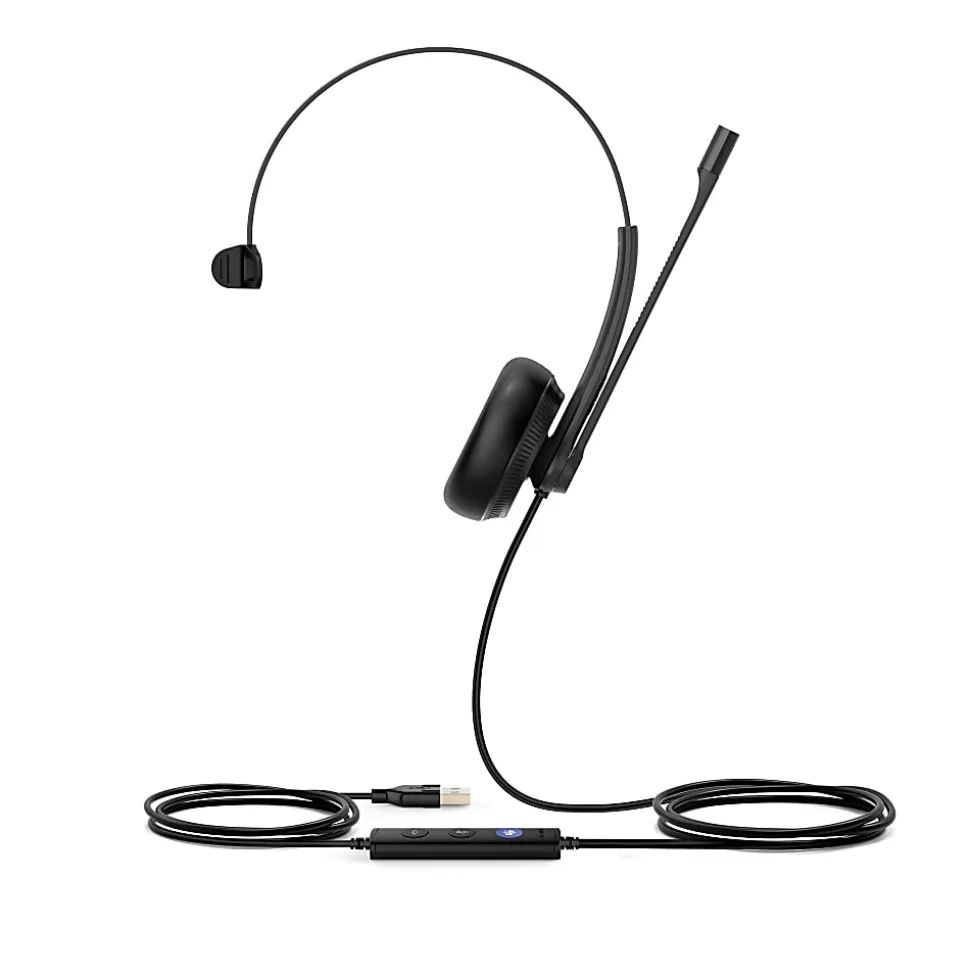 Yealink Mono UC USB Wired Headset, Black, YEA-UH34-MONO-UC