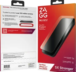 ZAGG InvisibleShield Glass Elite Antimicrobial Screen Protector For iPhone® 15 Pro, Clear, 200111573