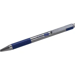Zebra® Pen BCA F-301 Ballpoint Pens, Fine Point, Stainless Steel Barrel, Blue Ink, Pack Of 2