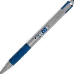 Zebra® Pen BCA F-301 Ballpoint Pens, Fine Point, Stainless Steel Barrel, Blue Ink, Pack Of 2