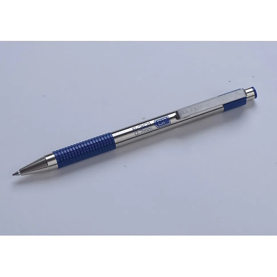 Zebra Pen F-301 Stainless Steel Ballpoint Pens - Fine Pen Point - 0.7 mm Pen Point Size - Refillable - 27120